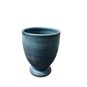 Shearwater Pottery 3.625 Inch Morning Glory Blue Pine Cone Small Goblet